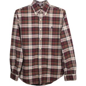 Ralph Lauren Mens Plaid Multicolor Button-Down Logo Long Sleeve Shirt Size Small